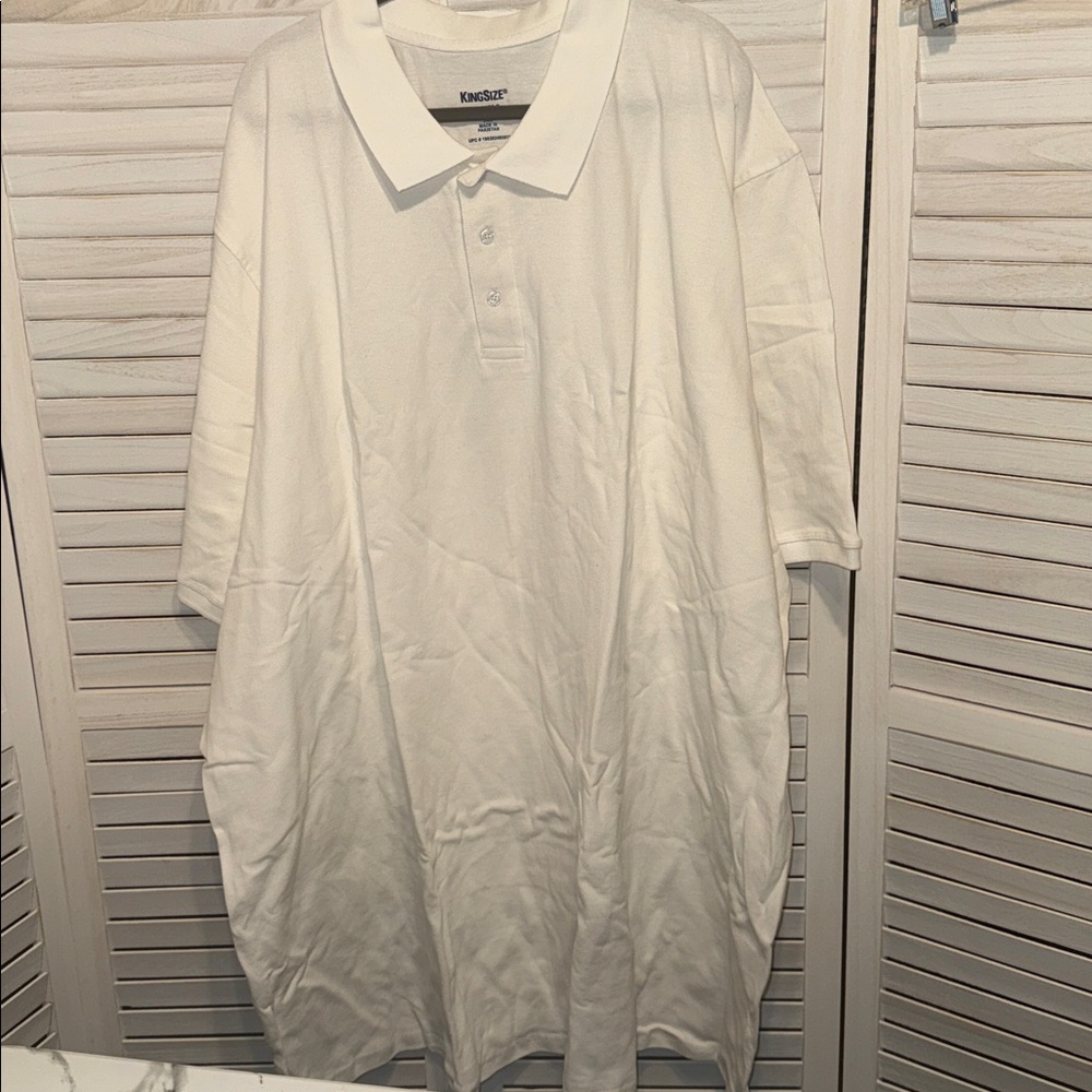 NWT Tall Men's White Polo Shirt - 6XL Tall